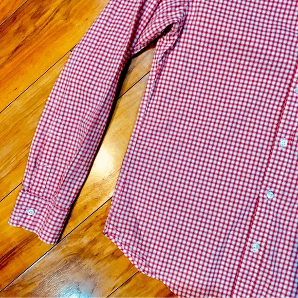 J Crew mens Slim checkered plaid red white button down up shirt top lumberjack - Picture 5 of 8